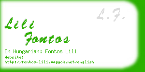 lili fontos business card